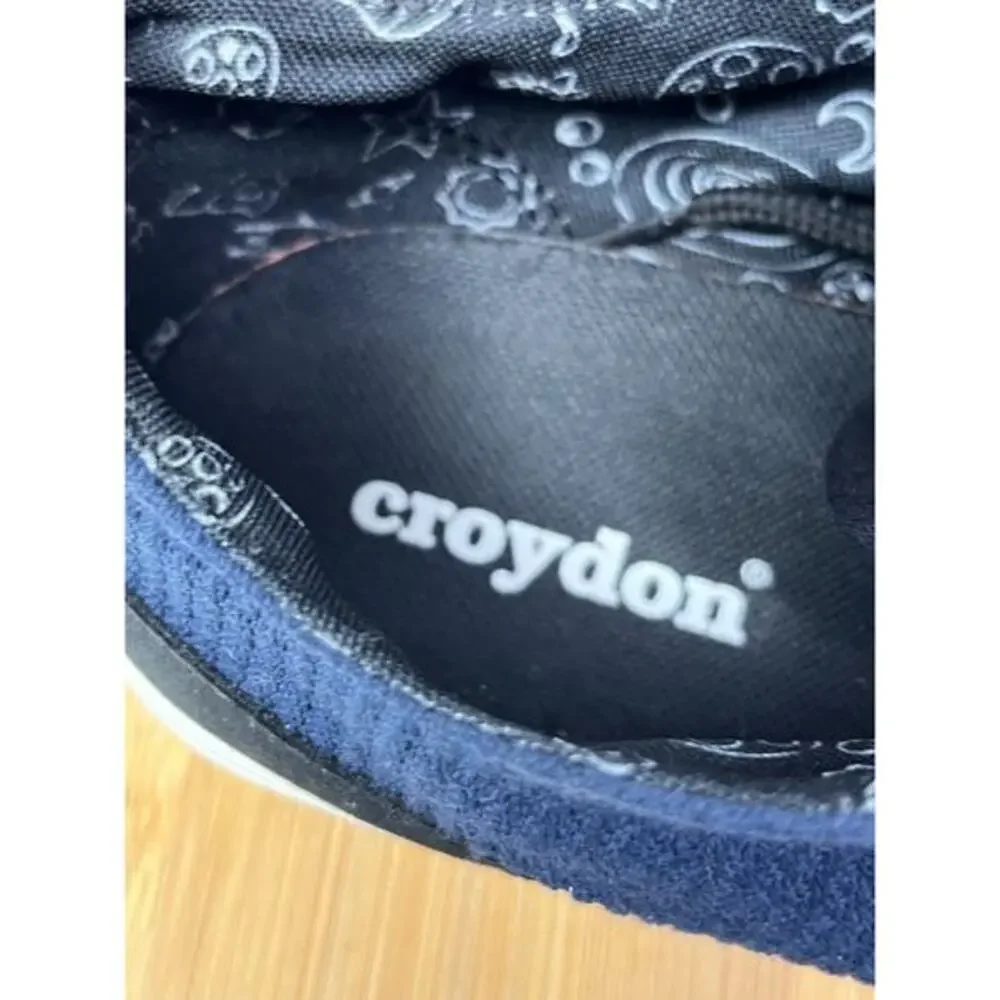 Croydon shoes Mens size 7.5 black Blue lace up casual skater 800120681‎ Casual